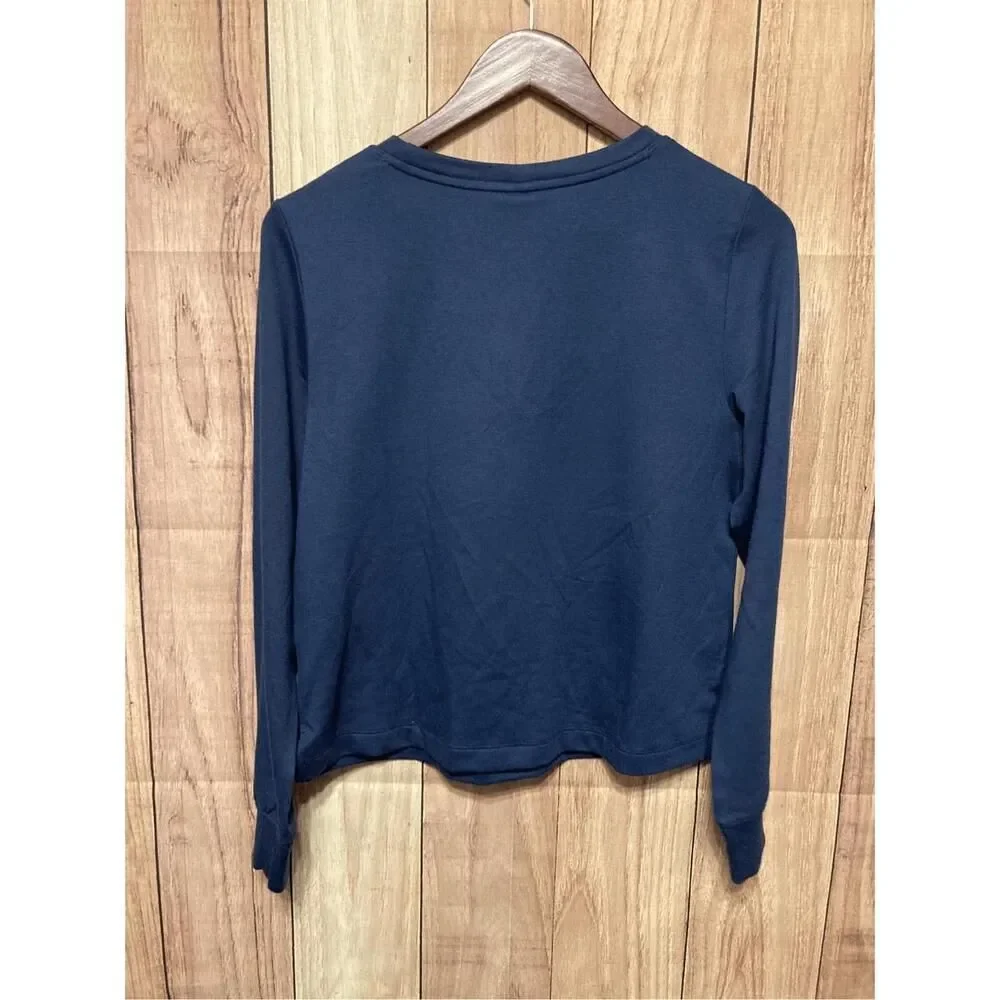 Ideology Small NWT chevron comfort sweater blue/white active top